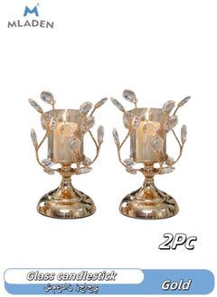 Buy Candle Holder Candle Holders Flower Branch Crystal Candle Holder Decoration Lamp Luxury Romantic Dining Table Candle Light Dinner Props Home Decoration Candle Holder Centerpiece(2Pc) in Saudi Arabia