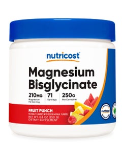 Buy Magnesium Bisglycinate Powder Fruit Punch, 250 Grams in UAE