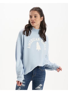 Buy AE Graphic Mock Neck Sweatshirt in UAE