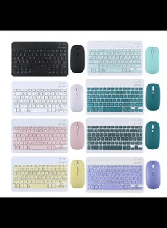 اشتري Wireless Keyboard and Mouse,Bluetooth Keyboard and Mouse Set Rechargeable Mini Small Keyboard Silent Compact Flat Keyboard في الامارات