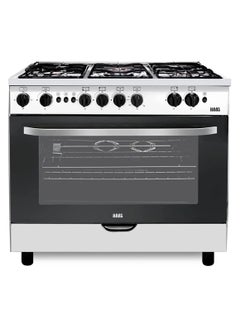 Buy Haas gas oven 60*90 cm, 5 burners - self-ignition, steel - safety, silver sides in Saudi Arabia