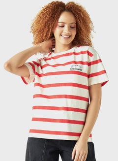 Buy Crew Neck Striped T-Shirt in UAE