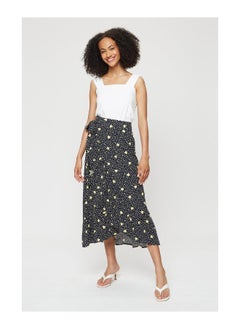 Buy Tall Yellow Heart Print Wrap Midi Skirt in UAE