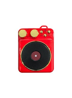 اشتري New T10 European-style record player Bluetooth speaker creative mini radio gift stereo logo Red في الامارات