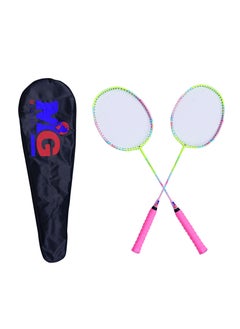 اشتري Badminton Racket Set of 2 with Carry Bag Pink/Green في السعودية