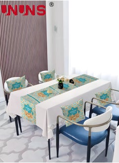 اشتري Table Runner Set,5Pcs Table Runner And Cushion Covers,Table Decoration For Home Dining Supply في الامارات