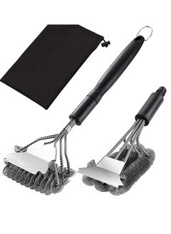 Buy Grill Brush with Scraper 18 Inch Two Kinds of Exchangeable Brush Head at Carrying Bag - Safe Wire Stainless Steel BBQ Brush - Barbecue Cleaning Grill Brush for Gas/Charcoal Grilling Grates in Saudi Arabia