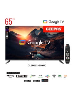 Buy Geepas 65 Inch 4K UHD Google Smart LED TV, GLED6523SGXHD, Black in Saudi Arabia