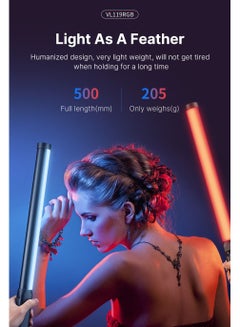 اشتري VL119 RGB Light StickLightweight Handheld Lamp Tube LED Video Lighting Wand CRI 95+ 2000mAh Photography Studio 2500K-9000K في الامارات