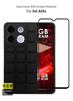 Buy Protective Back Cover With Screen Protector For itel A60s Black/Clear in Saudi Arabia