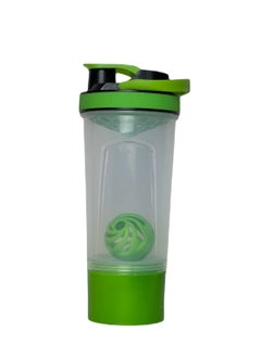 اشتري SportQ Premium Protein Shaker Bottle for Gym with Medication and Protein Powder Storage Organizer, Sports 2-Tier Leak-Proof Lid and BPA Free Twist-On Container 700ml ((Green) في مصر