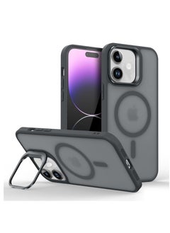 Buy Case for iPhone 16 Plus Compatible with MagSafe, Built-in Invisible Camera Stand, Translucent Matte Skin Feeling Protective Phone Cover (Black) in Saudi Arabia