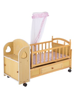 Buy Multifuctional Adjustable Baby Rocking Bed Cot With Drawer in UAE