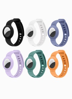 Buy Wristband for Airtag, SYOSI Silicone Airtag Bracelet Kids, Aairtag Watch Band Kids Toddler Baby Children Elders, Colorful Waterproof Compatible with Apple AirTag (6 Pack) in Saudi Arabia