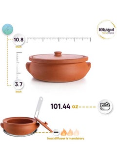 Buy Luksyol Clay Pan For Cooking, Large Pot, Big Pots For Cooking, Cooking Pot, Terracotta Pot, Clay Pot For Cooking, Stove Top Clay Pot, Unglazed Clay Pots For Cooking, Dutch Oven Pot 10.82 Inches in UAE