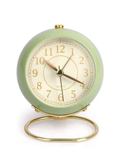 Buy Arabest Small Classic Tickless Analog Alarm Clock for Bedroom Office Living Room Decor Green in Saudi Arabia