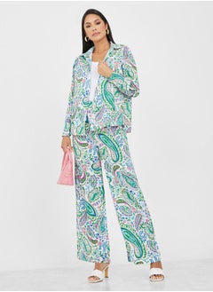 اشتري Paisley Print Regular Fit Shirt & Trouser Co-Ord Set في السعودية