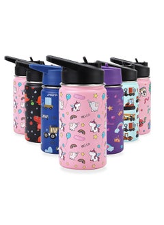 Buy Stainless Steel Childrens Water Bottle - Pink - Unicorn Pattern in Saudi Arabia