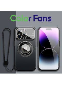 Buy Magnetic Case for iPhone 15 Pro Max Ultra Thin Cover with Lanyard Black in UAE