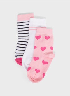 Buy Kids 3 Pack Assorted Socks in UAE