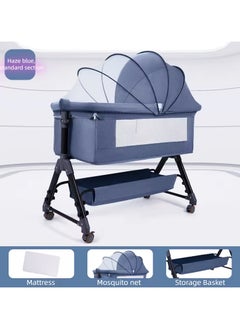 اشتري Bedside Bassinet for Baby, Bedside Crib with Wheels, Easy to Assemble Bassinet for Newborn/Infant, Adjustable Bedside Sleeper, Adjustable Heights في الامارات