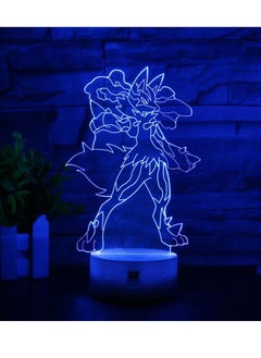 اشتري 3D Illusion Go Pokemon Night Light 16 Color Change Decor Lamp Desk Table Night Light Lamp for Kids Children 16 Color Changing with Remote Lucario في الامارات