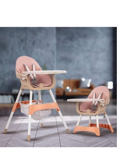 Buy 2 in 1 Manta Baby High Chair for Kids Baby Feeding Chair with 2 Adjustable Height Footrest Safety Belt Baby Booster Seat for Baby with Tray Kids High Chair for Baby 6 Months to 4 Years Pink in UAE