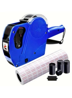 Buy 8 Digits Price Labeller Pricing Machine Kit with Labels & 4 Ink Roller Blue in Saudi Arabia
