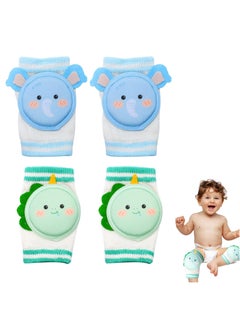 Buy 2 Pairs Baby Knee Pads for Crawling, Baby Breathable Crawling Knee Pads with Sponge Pad, Baby Knee Protectors, Anti-Slip Knee Pads, Knee Pads for Unisex Babies Elephant and Dinosaur in Saudi Arabia