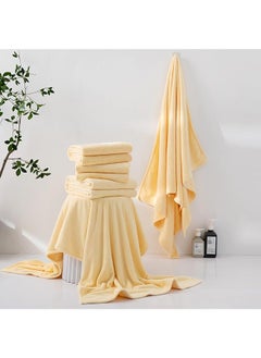 اشتري Modern Towel, Made Of Coral Fleece Material, Lightweight Size 90 Cm X 180 Cm, X-Large, Yellow في السعودية