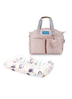 Buy Star Babies Combo Pack Diaper Portable Bag With Pacifier Bag Large Capacity With Changing Pad - Pink in UAE