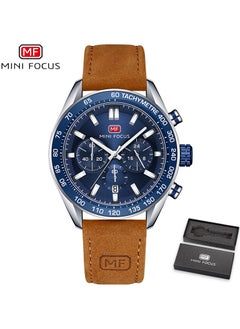 Buy Men's Casual Quartz Multifunction Luminous Waterproof Watch Genuine Leather Strap in UAE