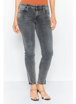 Buy Women Slim Fit Washed D-Jevel Jeans, Charcoal in UAE