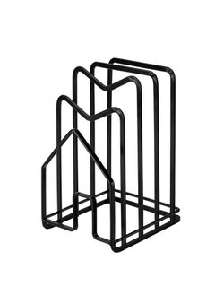 اشتري Black Cutting Board Holder Kitchen Countertop Pan Lids Rack Organizer Flat Steel في السعودية