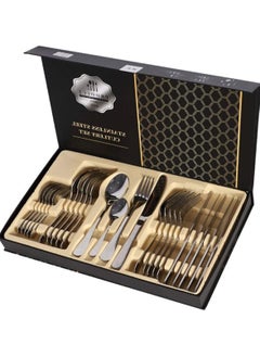 اشتري Stainless Steel Black Cutlery Set Elevate Your Kitchen with Elegant Spoon Knife and Fork Ensemble في الامارات