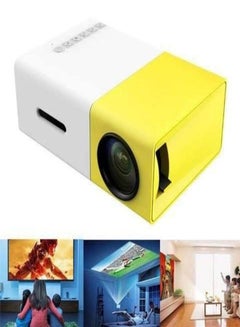اشتري Portable Mini HD 1080p LED Home Projector YG300 Compatible With HDMI Best For Indoor Outdoor Use Yellow في الامارات