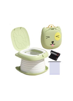 Buy Toddler Travel Foldable Potty Training Toilet, Green in UAE