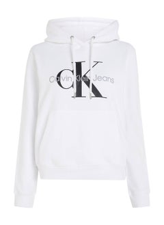 Buy Women's Monogram Hoodie, Cotton, White in Saudi Arabia