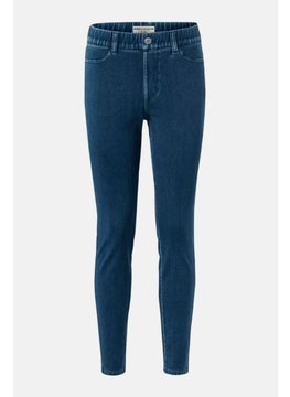 اشتري Women Skinny Fit Plain Stretchable Straight Leg Denim, Blue في الامارات