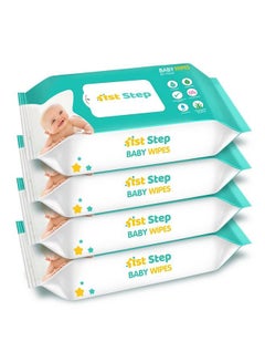 Buy Baby Wet Wipes Enriched With Aloe Vera And Jojoba Oil (80Pcs Pack Of 4) in UAE