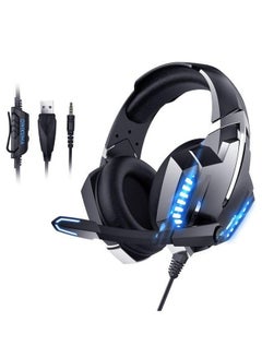 Buy K18 Cool Light Wired Gaming Headphone For PS4, Computer (Black Blue) in Egypt