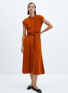 Buy Belted Button Down Dress in UAE