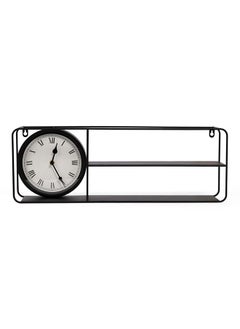 Buy Urban Shelf with Clock, Matte Black - 60x21 cm in UAE