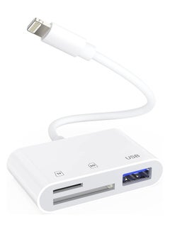 Buy Apple Lightning SD Card Reader, Portable OTG Data Sync Converter Compatible SD/TF Card, USB 3.0 Apple Lightning Reader Adapter Support Dual Read and Write in Saudi Arabia
