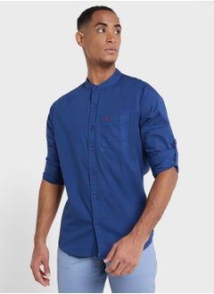 Buy Thomas Scott Men Blue Slim Fit Casual Cotton Shirt in Saudi Arabia