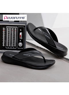 اشتري Mens Comfort Sandals Slip-Resistant Summer Flip-FlopsBlack Black في السعودية