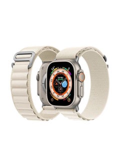 اشتري Nylon Watch Band Compatible with Apple Watch 42mm/44mm/45mm/49mm Ladies and Mens, Adjustable Sport with Metal G-Hook Braided Strap for iWatch Ultra Series SE 8/7/6/5/4/3/2/1 White في الامارات