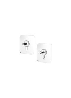 Buy 2 pcs Heavy Duty Wall Hooks Self Adhesive Hook Strong Nail Transparent Screw Holder Self Sticking Wall Hooks for Bathroom Kitchen Wall Hanging Ceiling Screw Net Length 8m in Egypt