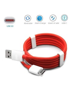 Buy Oneplus USB Type C Charing Cable for Oneplus 10 Pro 8 7T 7 9R 9RT Nord N20 2 CE N10 Dash Fast Cord 6T 6 5T 5 N100 N200 --Red in Saudi Arabia