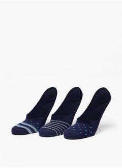 Buy Textured No Show Socks - Set of 3 in UAE